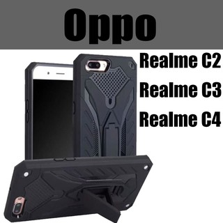 ACT เคส Oppo Realme C2 / Realme C3 / Realme C4 รุ่น Transformer Series ชนิด ฝาหลังมีขาตั้ง กันกระแทก แข็ง+นิ่ม