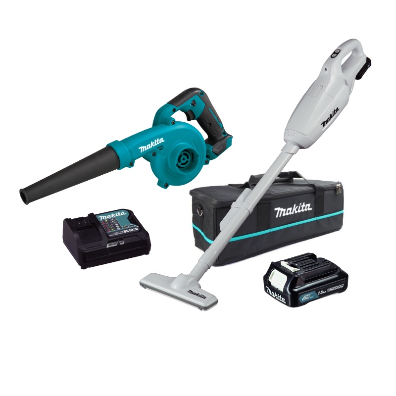 [คอมโบเซ็ต] MAKITA CLX246SX1 : เครื่องดูดฝุ่นไร้สาย+เครื่องเป่าลมไร้สาย CL107FDZW+UB100DZ