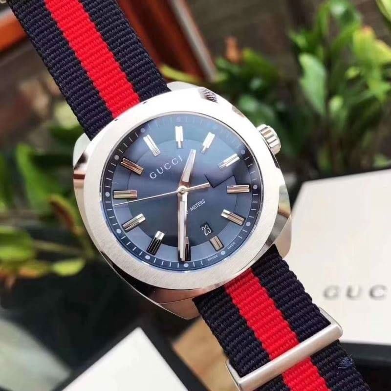 GUCCI 🔴 GG2570 สายผ้า น้ำเงิน/แดง แท้ 🏷️สด-ผ่อน🏷️