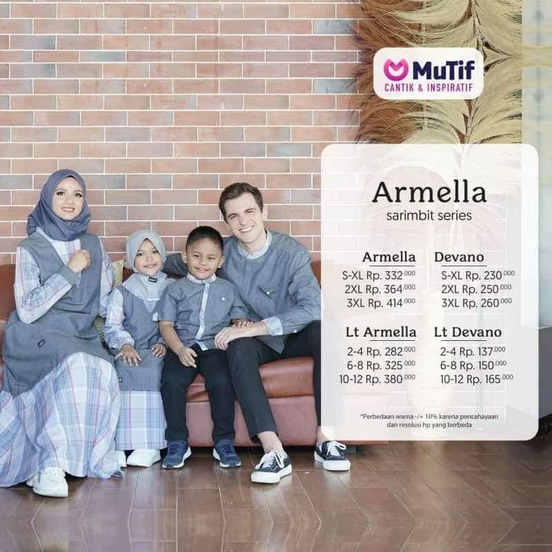 Family Sarimbit MUTIF ARMELLA FLOKSTONE GREY - XENON || Armella - DEVANO GREY