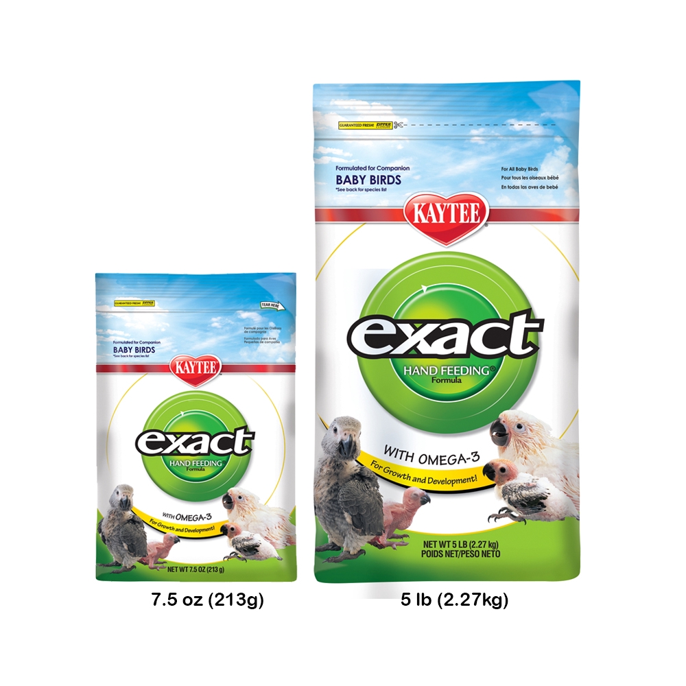 Kaytee Exact Hand Feeding Baby Bird อาหารลูกป้อนสำหรับลูกนก สูตรมาตรฐาน โตไว บินเร็ว ช่วยระบบย่อย (7