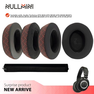 Nullmini แผ่นครอบหูฟัง แบบเปลี่ยน สําหรับ ATH-M20 M30X M40X M40FS M50 M50X M50S M50XRD M50XBT MSR7NC R70X