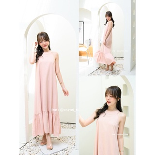 Clio Vest Linen Maxi dress - สีชมพู