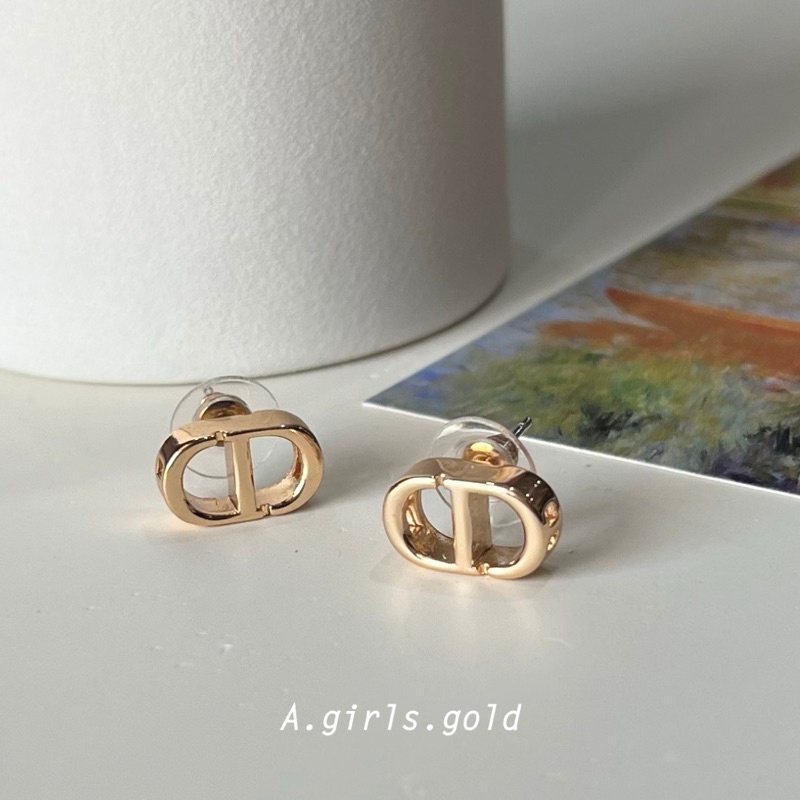 A.girls.gold Lady earrings ต่างหูแบบติดหู ชุบทอง18k