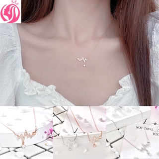 [xijing3] COD  Beating Heart-shaped Short Diamond Necklace Fashion Lady Necklace Jewelry 1pcs