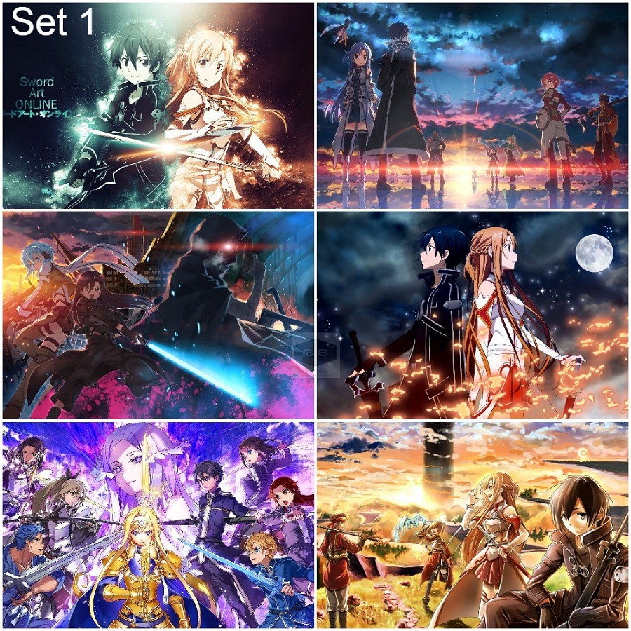 ชุดโปสเตอร์ 6 ชิ้น - โปสเตอร์อนิเมะ Sword Art Online - Sword Art Online (ลอก) - A3,A4,A5