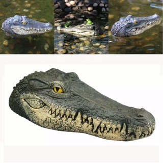 จระเข้ รีโมท ปลอม กันแดด ลอยคอ นำเข้า Floating Crocodile Head Garden Pond Pool Realistic Alligator UV Protected Decors