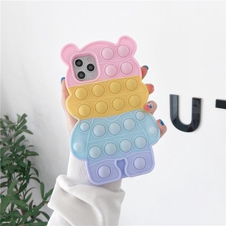 เคส-For OPPO A15 A16 A54 A74 A53 A31 A12 A92 A52 A12E A12 A5 2020 A7 A3S F9 F7 F5 A5S A9 2020 Pop Push It Bubble Bear|RX