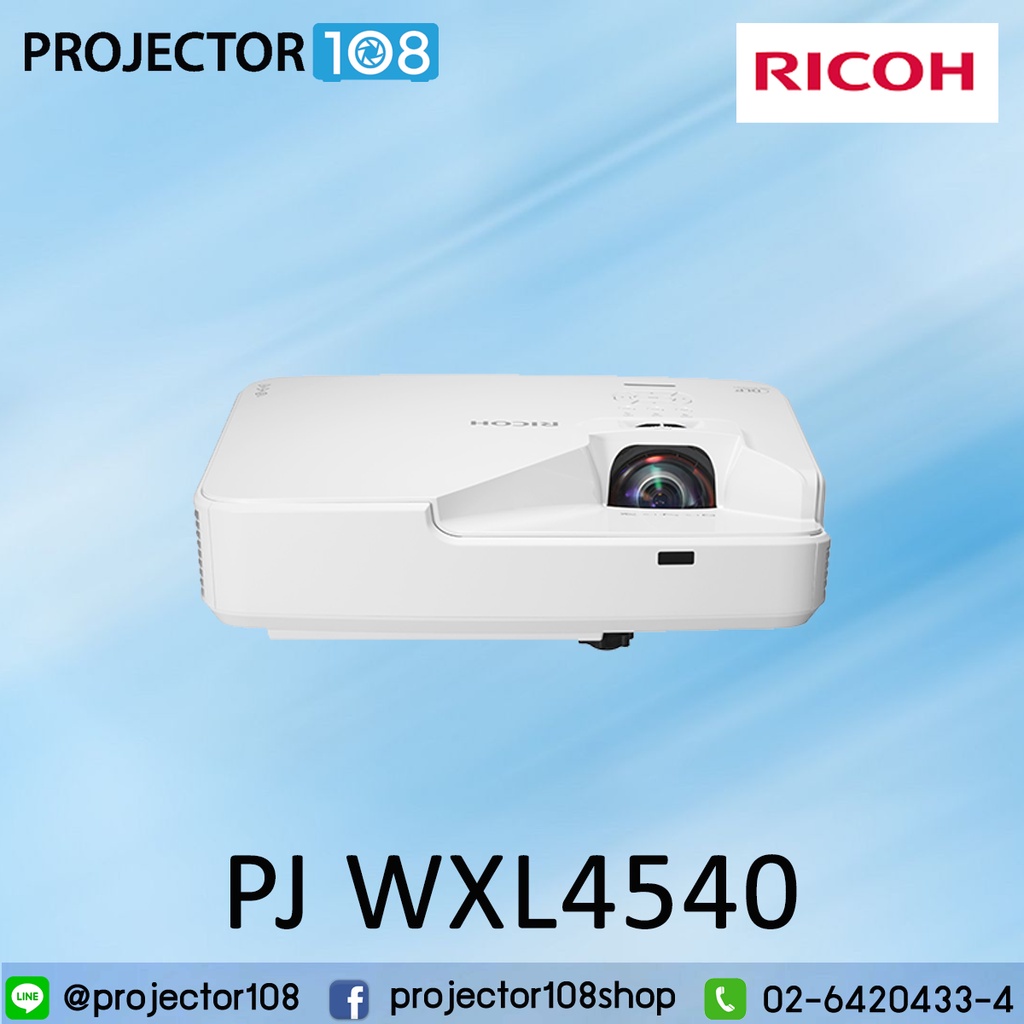 RICOH PJ WXL4540 Short Throw Laser Projector : WXGA resolution at 3,200 ANSI Lumens and Contrast rat