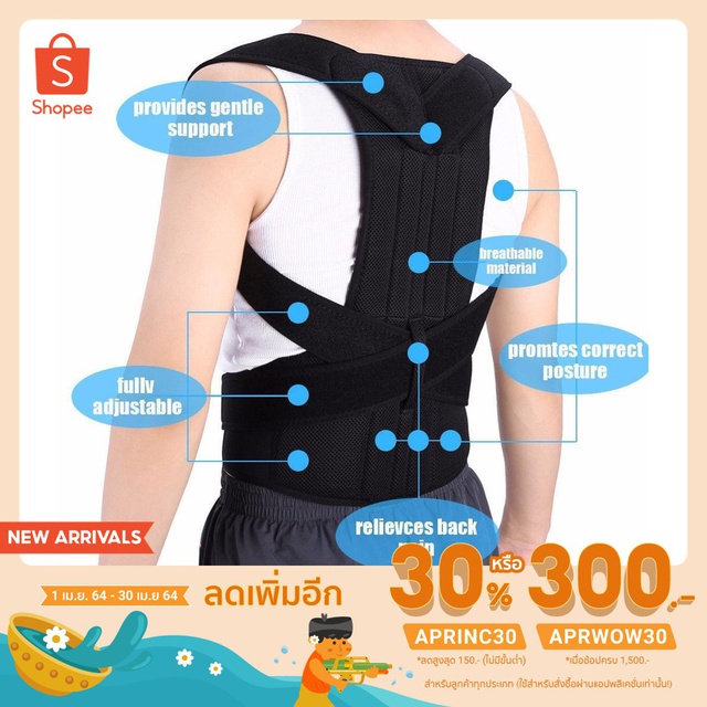 เข็มขัดยกของ อุปกรณ์เซฟตี้ บล็อคหลัง เสื้อดามหลัง แก้ปวดหลัง (ขนาดMเอว32-35นิ้วสูง152-162ซม /XLเอว34-40สูง152-170) ดามหล