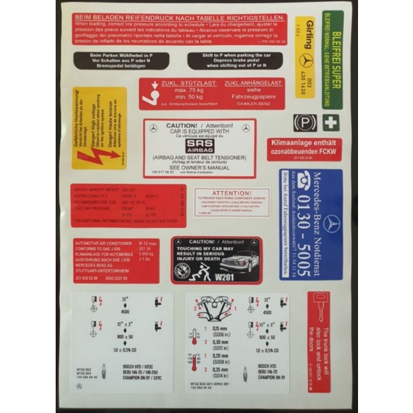 Sticker OEM For W201 190e