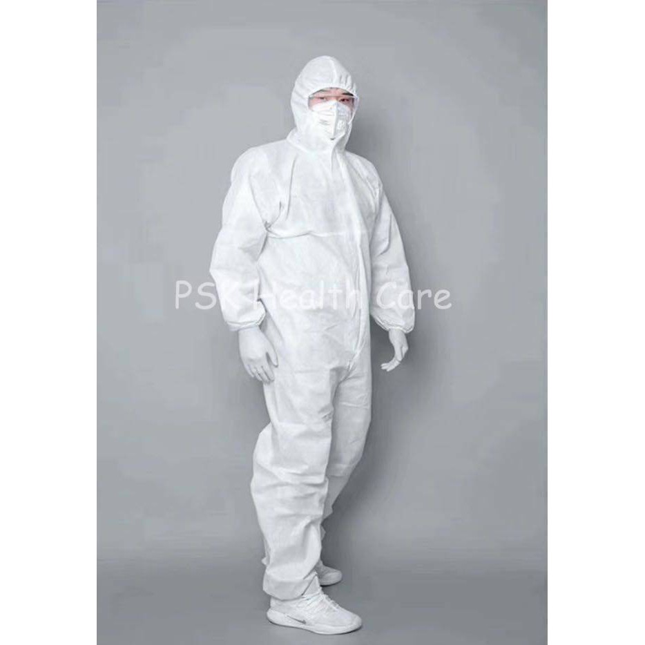 ชุด PPE ป้องกันเชื้อโรค ชุดป้องกันเชื้อโรค สีขาว Super Safety DT215 EN-13982 ชุดป้องกันสารเคมี ชุดหมี ชุด Coverall