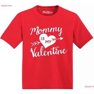 เสื้อยืดครอปตลก ระบายอากาศได้ดี สบายๆ Shop4ever Mommy Is My Valentine Toddler Cotton T-Shirt women คู่รัก ภาษาญี่ปุ่น เด