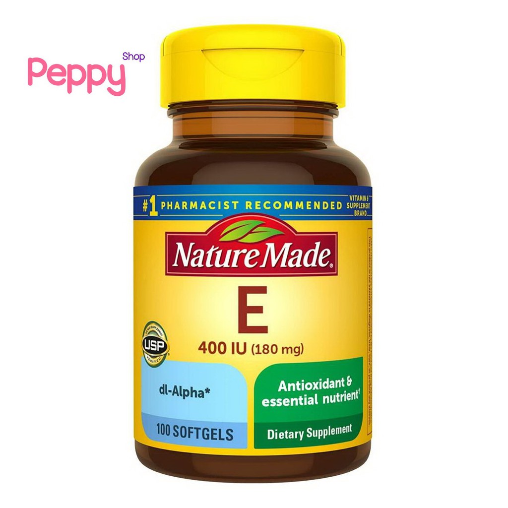 Nature Made Vitamin E 400 IU 100 Softgels วิตามินอี 100 ซอฟท์เจล