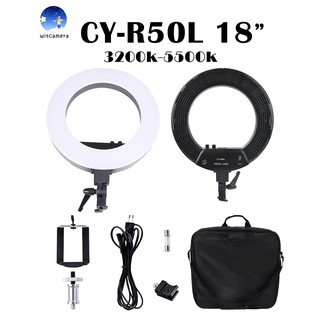 ไฟสตูดิโอ LED Ring Light CY-R50L ไฟแต่งหน้า size 18 นิ้ว ไฟเซลฟี ไฟวงเเหวน ไฟวงกลม 3200k-5500k แสง2สี