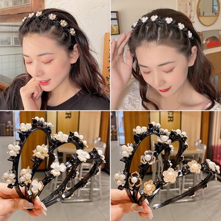 Hair Band Bangs Fixed 2022 New Braided Hairpin Female Pearl Temperament Headband Headwear