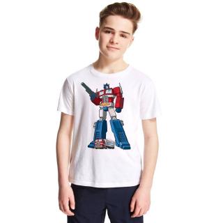 เสื้อยืดผ้าฝ้ายพิมพ์ลาย transformers สําหรับเด็ก