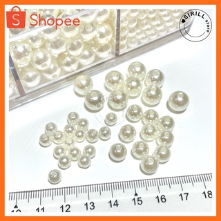 ลูกปัดมุก 6, 8, 10 มิล Pearl Bead ลูกปัดมุกสีขาว ลูกปัดมุกสีครีม