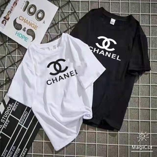 เสื้อยืด ผ้ามัน เสื้อลายCHANEL ผ้านุ่มใส่สบาย ใส่เดียวหรือคู่ก็ได้ ซักไม่ยั้บ บางใส่สบาย 2022เสื้อยืด