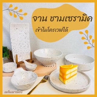 จาน ชาม เซรามิคสไตล์มินิมอล จานชามคาเฟ่ เข้าไมโครเวฟได้