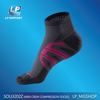 ถุงเท้าวิ่ง ผู้ชาย/ผู้หญิง LP SOU3202Z MINI CREW COMPRESSION SOCKS