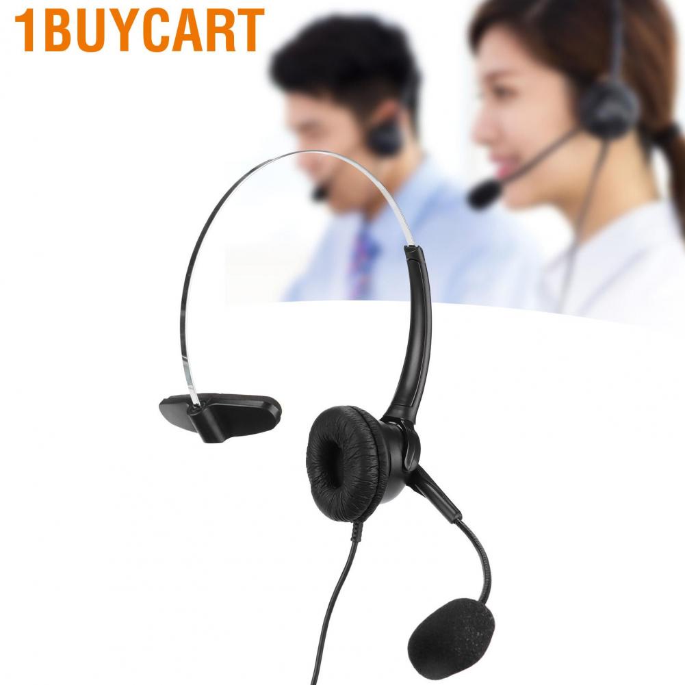 1buycart ชุดหูฟังโทรศัพท์หูฟังตัดเสียงรบกวนไมโครโฟนสำหรับ Office Call Center