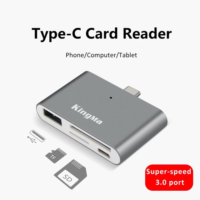 Kingma Type-C smart Card Reader support TF/SD Card  สำหรับมือถือ คอมพิวเตอร์ โน้ตบุ๊ค แท็บเล็ตTablet