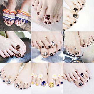 พร้อมส่ง rสติกเกอร์ติดเล็บเท้า Hot toenail sticke【part1】แฟชั่นสไตล์ สวยเก๋ ลายน่ารัก สีพาสเทล สนู๊ mama studio