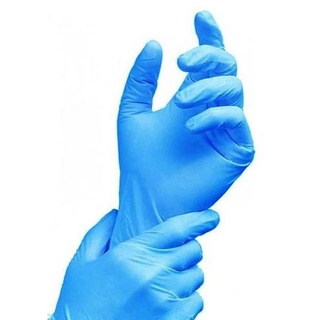 ถุงมือไนไตร ถุงมือยางไนไตรฟ้า กล่องสีฟ้า ไม่มีแป้ง 100ชิ้น ถุงมือทนร้อน ถุงมือยางทำงาน ถุงมืออนามัย S,M,L