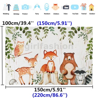 Woodland Animals Photography Backdrop Woodland Baby Birthday Party Background Prop Vinyl Decor