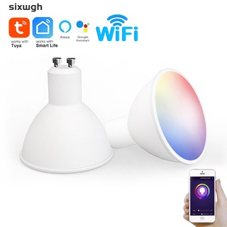 หลอดไฟสปอตไลท์ WiFi 3.5W GU10 LED RGB หรี่แสงได้ สีขาว ควบคุมด้วยเสียง รองรับ Alexa Google