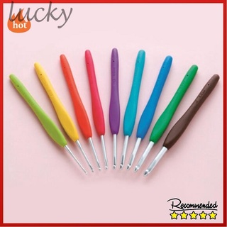 9pcs Crochet Hooks Silicone Handle Knitting Weave Kit Hand High Quality Accs