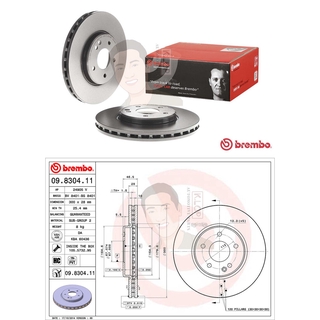 09 8304 11 จานเบรค ล้อ F (ยี่ห้อ BREMBO) รุ่น HC UV PVT Benz C208 W209, W210, R170/171 ปี1997-2003***ราคาต่อข้าง