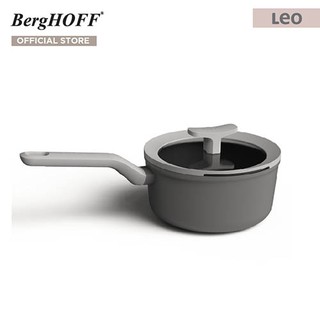 BergHOFF หม้อซอส พร้อมฝาอะลูมิเนี่ยมเคลือบ Non-Stick Fernogreen รุ่น Leo  18 ซม.  2 ลิตร สีเทา 3950164