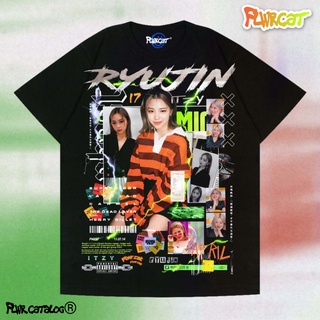 เสื้อยืดผ้าฝ้ายพิมพ์ลายITZY / RYUJIN TEE / FLWRCAT