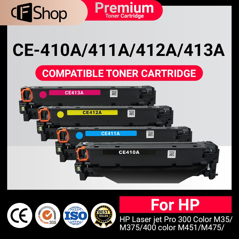 CFSHOPSUPLY CE410A / 411A / 412A / 413A / 410 / 411 / 412 / 413 For  Printer Laser jet Pro 300 Color