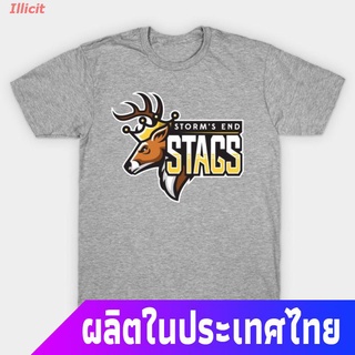 Illicit เสื้อยืดกีฬา FangShirtStormS End Stags Game Of Thrones T Shirtmen 100% Cotton T Shirt Funny Plus Size Classic S