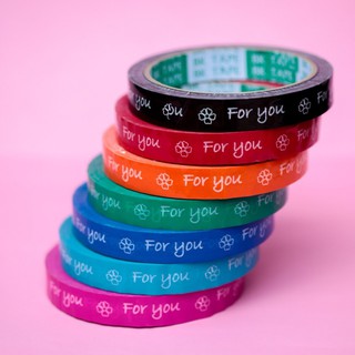 [ม้วนเเดี่ยว] เทป For You เทปติดกล่องขนม มีหลายสี