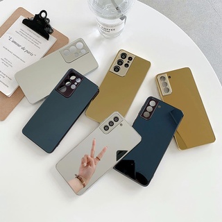 Samsung S21 Ultra S21Plus กระจกแต่งหน้าใสหรูหราเคส TPU กันกระแทกสำหรับ S21