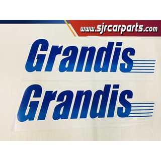 📦 สติ๊กเกอร์ติดข้างกะบะ " GRANDIS " MITSUBISHI STRADA,K77 สีฟ้า