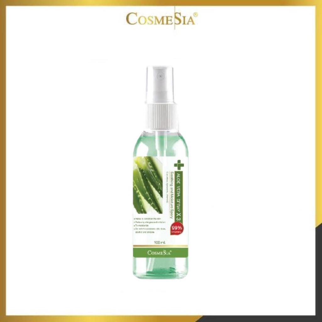 COSMESIA ALOE VERA X3 SOOTHING AND MOISTURE SPRAY สเปรย์ว่านหางจระเข้ออร์แกนิค
