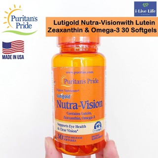 อาหารเสริมบำรุงสายตา Lutigold Nutra-Vision with Lutein Zeaxanthin &amp; Omega-3 30 Softgels - Puritans Pride