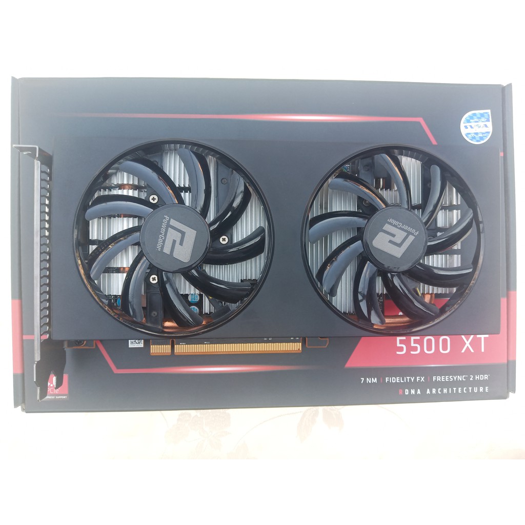 POWER COLOR VGA RADEON RX 5500XT 8GB GDDR6 มือสอง มีกล่อง (มีตำหนิอ่านก่อน)
