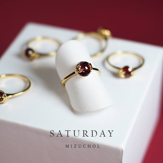 MIZUCHOL แหวนพลอยเสริมดวงวันเสาร์ Lucky Me Red Garnet Ring