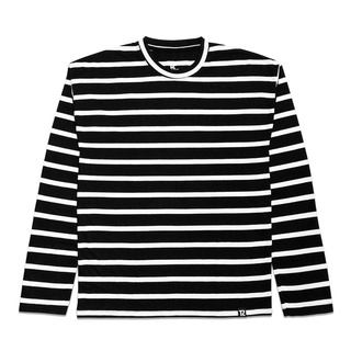 TZ STRIPE OVERSIZED L/S TEE BLACK/WHITE 2