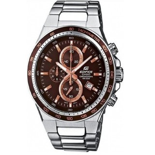 Casio นาฬิกาข้อมือผู้ชาย สายสแตนเลส รุ่น EF-334D-5AVDF -
Silver/Brown