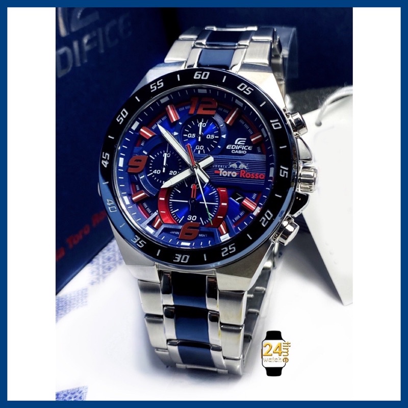 casioผู้ชายแท้ นาฬิกาCasio EDIFICE Scuderia Toro Rosso Limited Edition คาสิโอ นาฬิกาแบรนด์เนม EFR-564TR พร้อมใบรับประกัน
