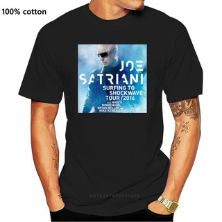 เสื้อยืดโอเวอร์ไซส์ขายดี เสื้อยืดลําลอง แขนสั้น คอกลม พิมพ์ลาย Joe Satriani Famous Guitarist Tour Poster S-3 สีขาว สําหร