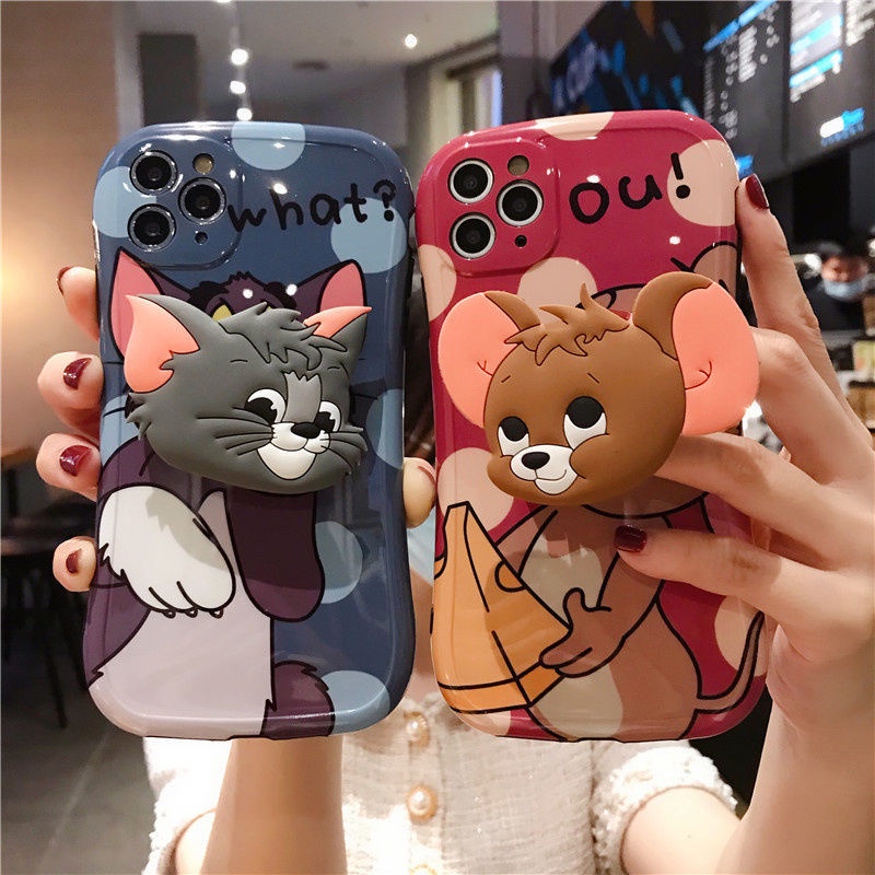 เคสโทรศัพท์มือถือซิลิโคน ลายการ์ตูน Tom and Jerry สําหรับ iPhone 12 13 11 Pro Max X Xs Max Xr JUFC5