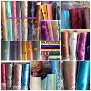 ผ้าต่วนชุดที่2 (100x110cm) ตัดต่อเนื่องได้เมตร35บาท) ตัดต่อเนื่องได้ ผ้ามันลื่นนิ่ม  🚚kerryรวดเร็วและ J&amp;T ราคาประหยัด